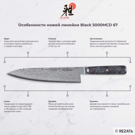 Эксклюзивный набор из 4-х кухонных ножей Miyabi 5000MCD 67 на магнитной подставке (блоке) Rezat, сталь ZDP-189 в обкладках из дамасской стали, Япония