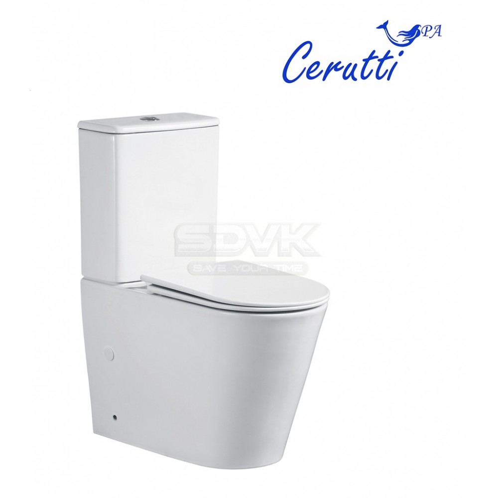 Унитаз напольный Ceruttispa Piera Tornado CT10560 безободковый, с сиденьем микролифт, белый